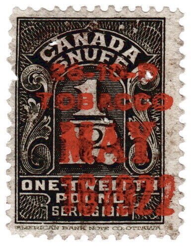 (I.B) Canada Revenue : Snuff Duty (1/12th) Tobacco OP