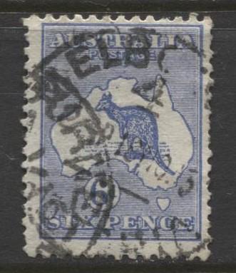 Australia - Scott 48 - Kangaroo -1915 - FU - Wmk 10 - Die II - 6d Stamp2