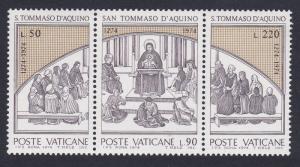 Vatican 700th Death Anniversary of St. Thomas Aquinas strip of 3v MH SG#616-618