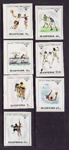 Albania-Sc#1696-1703 ex #1702- unused NH set-Sports-Montreal Olympics-1975-