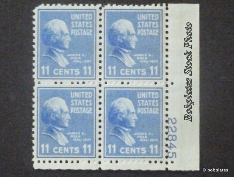 BOBPLATES #816 Polk Plate Block F-VF MNH DCV=$3.75 ~See Details for #s/Pos