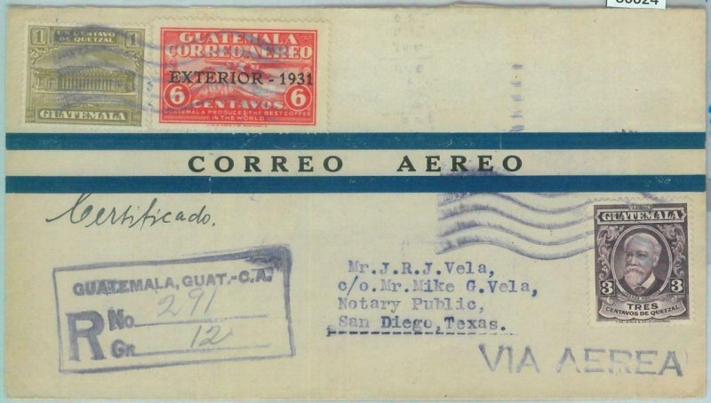 86024 - GUATEMALA - POSTAL HISTORY - REGISTERED COVER to USA 1932  - COFFEE