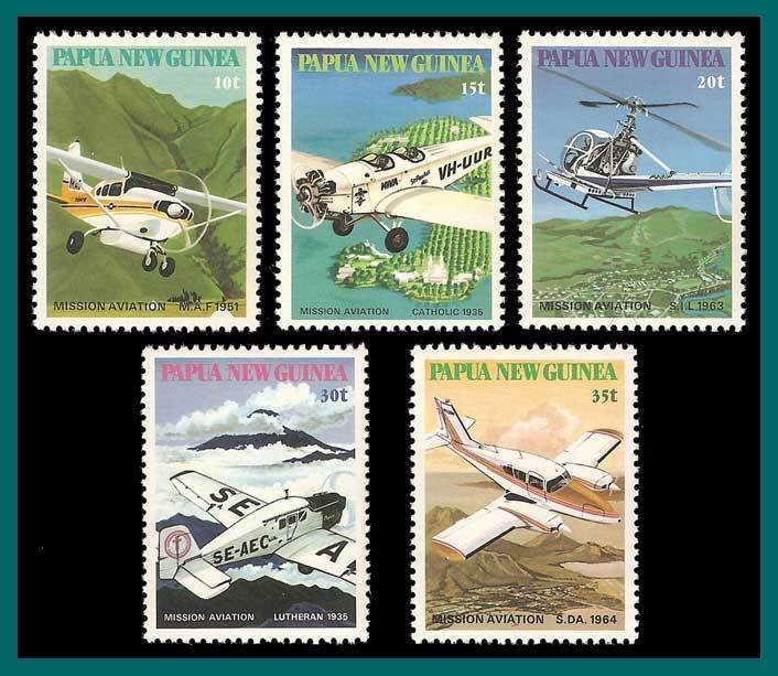 Papua New Guinea 1981 Mission Aviation, MNH  540-544,SG412-SG416