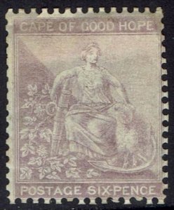 CAPE OF GOOD HOPE 1864 HOPE SEATED 6D WMK CROWN CC 