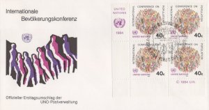 ZAYIX United Nations FDC World Population Conf Geneva cachet block 031823-SM164