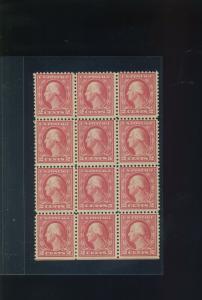 Scott #505 Washington Double Error in Block  of 12 Stamps (Stock #505-47)