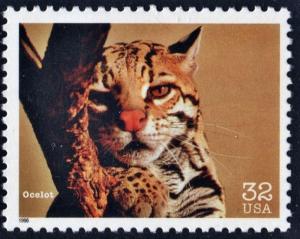 SC#3105e 32¢ Endangered Species: Ocelot Single (1996) MNH