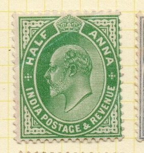 India 1902 Early Issue Fine Mint Hinged 1/2a. 325950