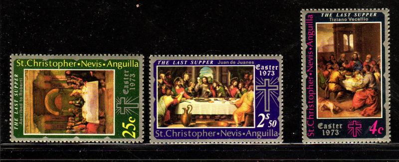 ST. KITTS-NEVIS #263-265   1973  EASTER  MINT  VF NH  O.G