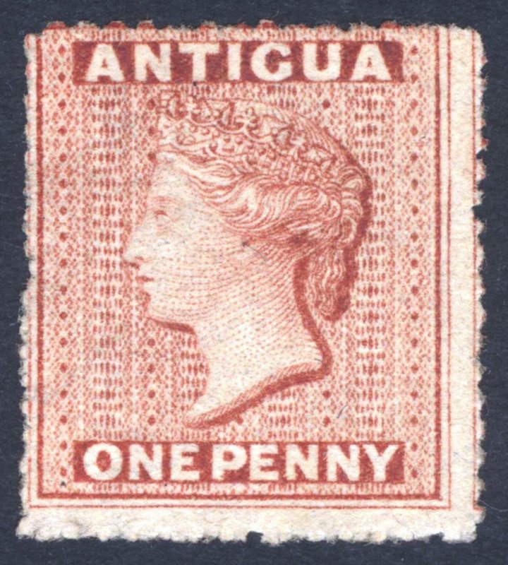 Antigua 1864 1d Dull Rose P14-16 Wmk Star SWYS SG 6 Sc 2w LMM/MLH Cat£120($158)