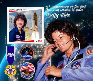 SIERRA LEONE - 2023 - Sally Rice in Space - Perf Souv Sheet - Mint Never Hinged