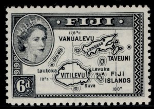 FIJI QEII SG287, 6d black, NH MINT.