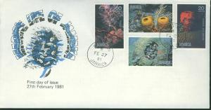 Jamaica SC# 495-8 FDC Jamaican Marine Life 20c 45c 60c 75c