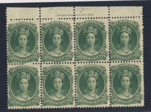 8x Nova Scotia 8 1/2c Stamps; #11 - 8 1/2c Imprint Block MNH F/VF GV = $960.00
