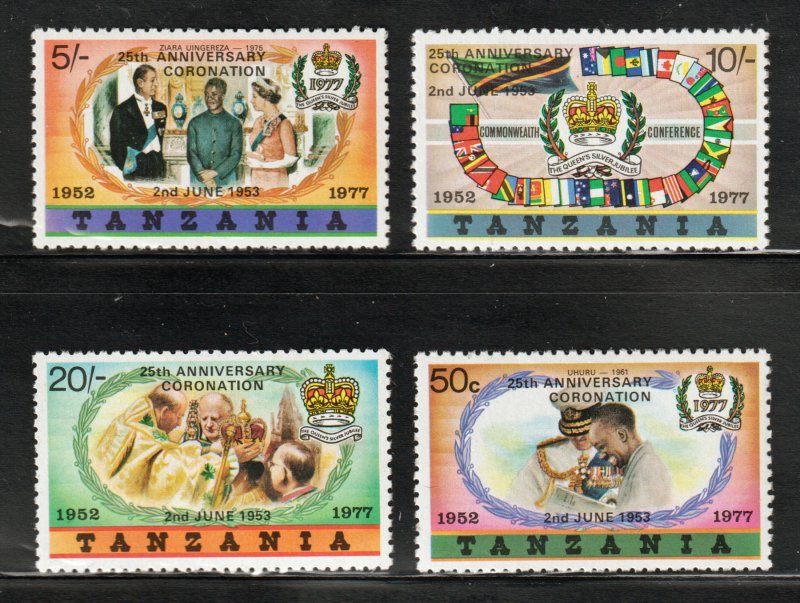 Tanzania - Queen Elizabeth II - 25th Ann Coronation - # 87 - 90 - M/NH