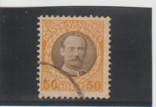 Danish West Indies  Scott#  50  Used  (1908 Frederik VIII)