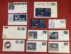 Space Covers, 1986-1992, Lot of 11 Items, G.B., Ascension, Australia, Ireland