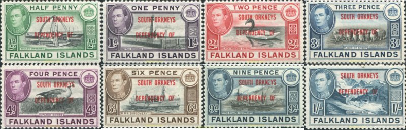 370349 HINGED FALKLAND. Orcadas del sur 1944 MOTIVOS VARIOS