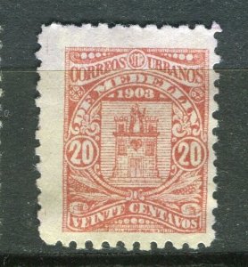 COLOMBIA; PRIVATE LOCAL POST Company issue 1903 Medellin 20c. used