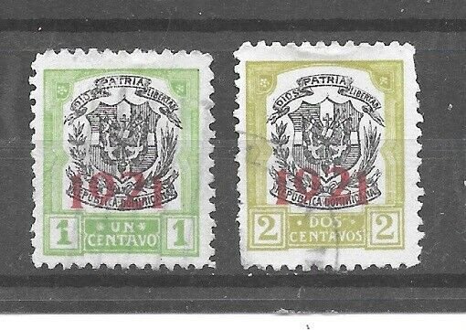 Dominican Republic Stamps- Scott # 227-228/A25-Canc/H-1921-Overprinted-NG