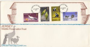 Jersey 1971 Wildlife #1 set of 4. on FDC