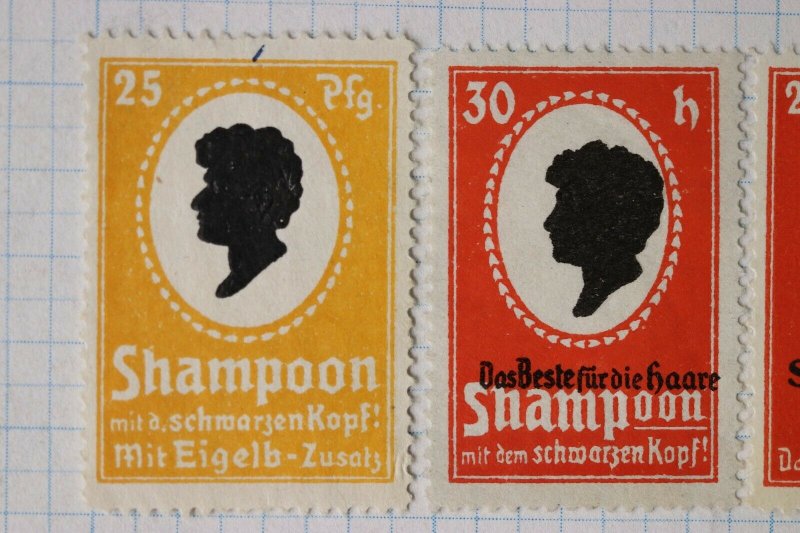 Schwarzkopf shampoo best hair egg yolk additive 20pfg 25 30h ad poster stamp set