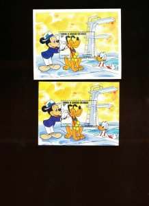 TURKS CAICOS ISLANDS - Sc 619-28 & 619a-28a, VFMNH - DISNEY, LA OLYMPICS - 1984