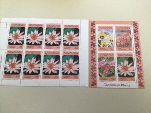 Tanzania in Bloom Flowers mint never hinged stamps sheets Ref R49086