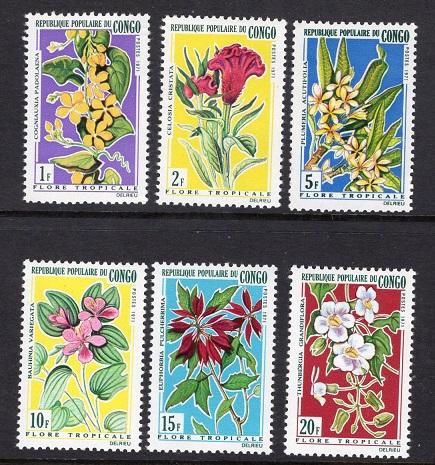 Congo  #237-242  1971   MNH  tropical flowers complete