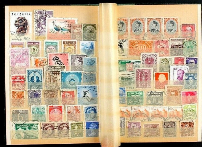 Wordwide Stamp Collection Lot of 560 MNH, MH & Used  Vintage Stock Book