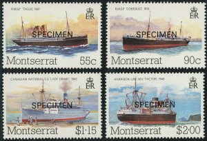 Montserrat #539-542  Packet Boats Ships Topical Specimen Postage 1984 Mint NH