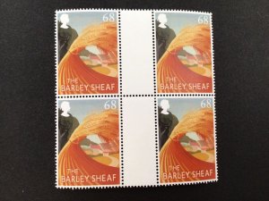 The Barley Sheaf British mint never hinged gutter stamps block 58192