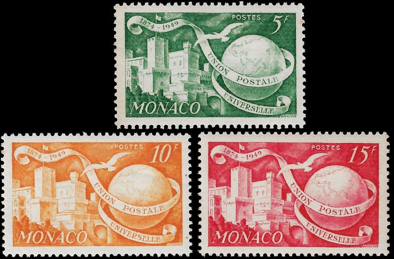Monaco 1949 Sc 245, 245A, 246 MNH vf