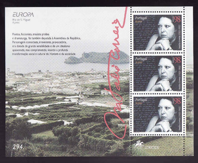 Portugal Azores-Sc#436a-unused NH sheet-Europa 1996-
