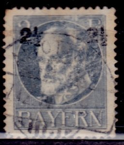 Germany - Bavaria 1916, King Ludwig III, surcharged 2/1/2on 2pf, used