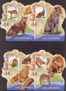 Ivory Coast 2014 Wild Cats Leopards 4 S/S MNH