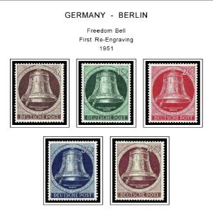 COLOR PRINTED GERMANY BERLIN 1948-1990 STAMP ALBUM PAGES (76 illustrated pages)