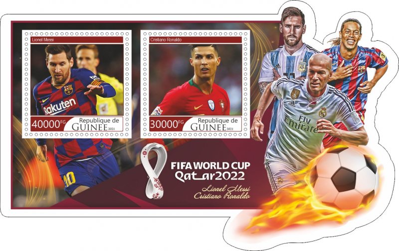 Stamps. Sports.Soccer. World Cup Qatar 2022 2021 year 1+1 sheets perf Guinea