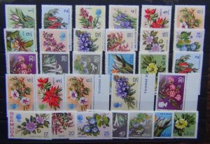 Bermuda 1970 1975 Flowers with Watermark varieties MNH