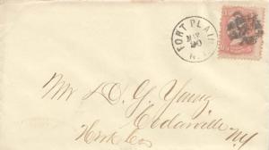 United States York Fort Plain 1865 grid  3c Washington 1861 Issue.