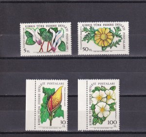 SA07b Northern Cyprus Turkey 1982 Flowers mint stamps