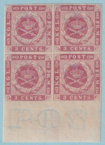 DANISH WEST INDIES 2  MINT NEVER HINGED OG ** MARGIN BLOCK OF 4 - R543