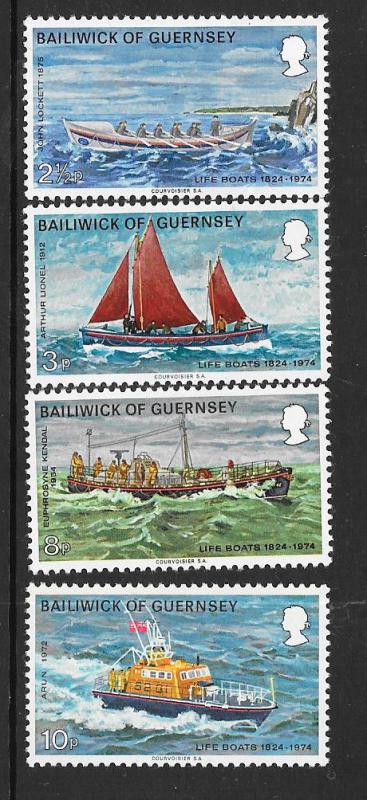 Guernsey #91-94   Guernsey Lifeboats Set Complete (MNH)  CV $1.00