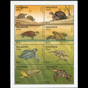 MALDIVES 1995 - Scott# 2093 Sheet-WWF Turtles NH
