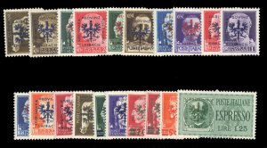 German WWII Occupation, Laibach #Mi. 1-20 Cat€400, 1944 5c-50L, complete se...