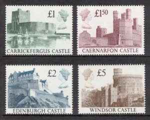 GREAT BRITAIN 1988 £1-£5 Castles; Scott 1230-33, SG 1410-13; MNH