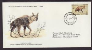 Botswana 186 Hyena 1977 Typed FDC