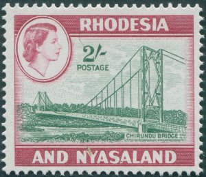 Rhodesia & Nyasaland 1959 2s grey-green & carmine SG27 unused