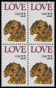 US 2202 Love 22c block (4 stamps) MNH 1986