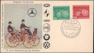 Germany Post-1950, Worldwide First Day Cover, Automobiles